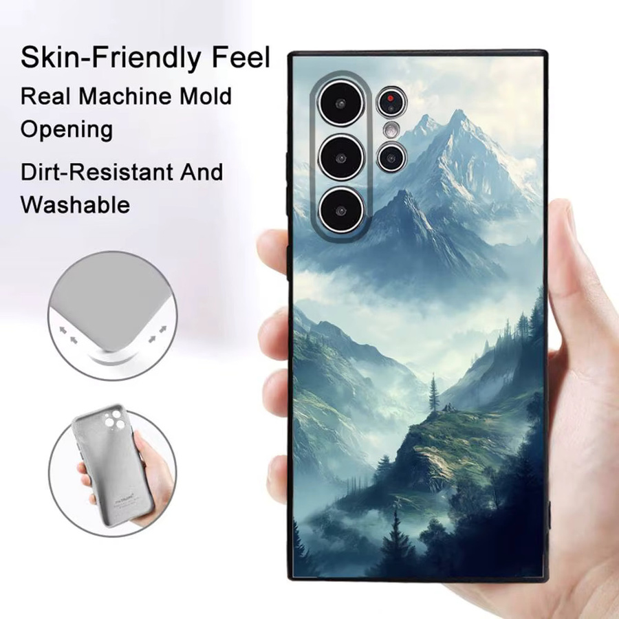 Samsung Galaxy S25 S24 S23 S22 S21 S20 Ultra Plus Handyhülle mit Berg Landschaft Malerei als mattes Softcover in Multicolor - Bild 3