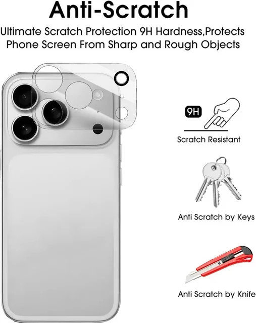 Kameraobjektivglas Schutzfolie für Apple iPhone 17 Pro Max, 17 Air und iPhone 17 Pro, HD Anti-Kratz-Schutz, transparent - Bild 1