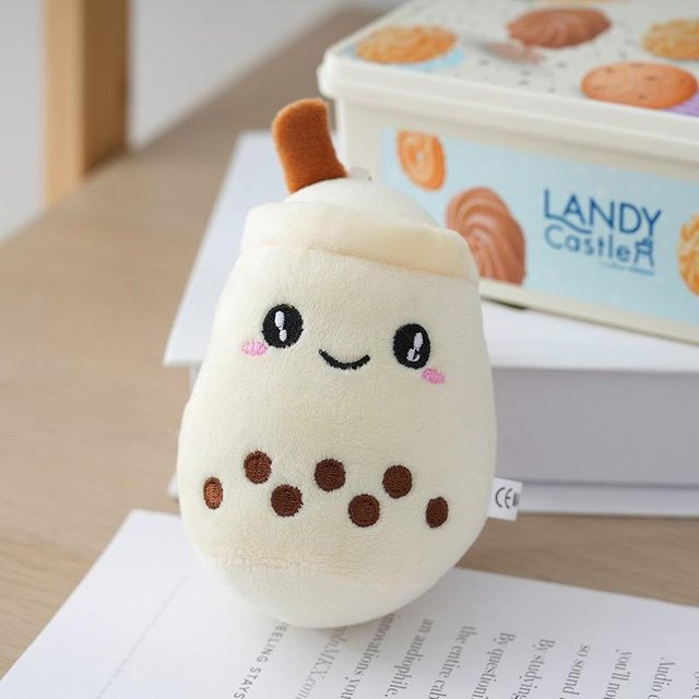 Bubble Tea Plüsch Schlüsselanhänger, Plüschpuppe, Weiß - Bild 1