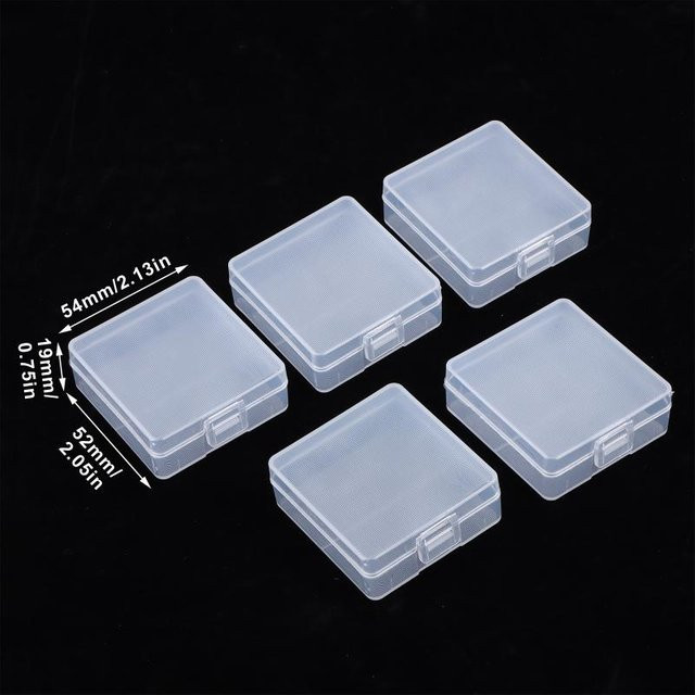 ouhoe Batterie-Organizer Set aus transparentem Kunststoff für 9-V-Batterien, 5 Stück - Bild 1