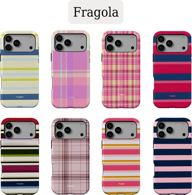 Fragola Handyhülle mit bunten Streifen für iPhone 11 bis iPhone 17 Pro Max Plus, doppelschichtig, Multicolour - Bild 1