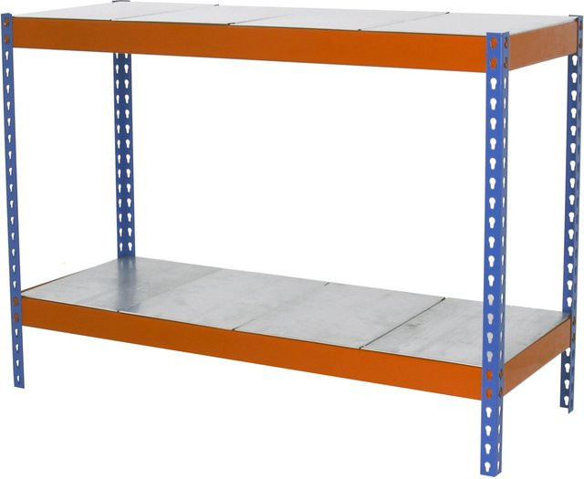 PROREGAL Schwerlastregal Metal Beast mit 2 Ebenen in Blau-Orange, H x B x T: 90 x 150 x 45 cm - Bild 1