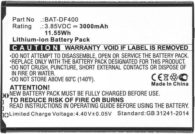 CoreParts Akku für Bluebird Barcode Scanner MBXPOS-BA0453, Li-Ion Pack, Schwarz, 3000 mAh - Bild 1
