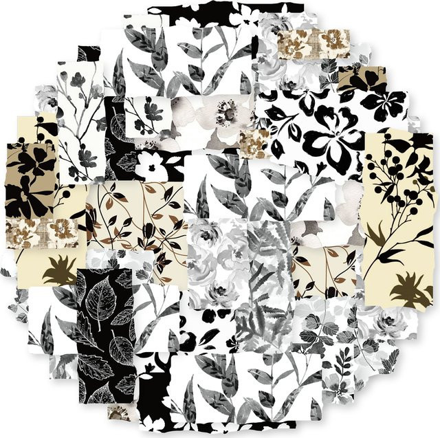 Etori Life Washi-Tape Vintage Floral in Braun und Schwarz, Breite: 50 mm, Länge: 2 m - Bild 1