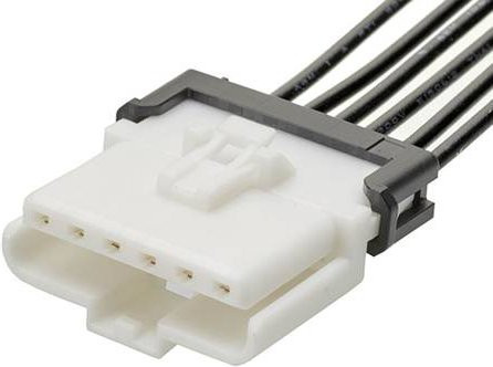 Molex Stift- und Buchsengehäuse-Kabel mit 6 Polen und 3,00 mm Rastermaß in Schwarz und Weiß - Bild 1
