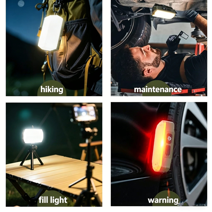 PACOONE Ultra Dünne Karten-Campinglampe mit LED und Akku, Weiße Multifunktionale Hänge-Zeltlampe für Outdoor und Notfälle - Bild 3