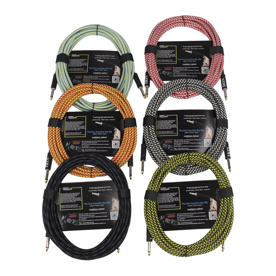 Irin Audio-Kabel mit 6,5mm Stecker für E-Gitarre und Bass in Schwarz, Weiß oder Multicolour - Bild 2