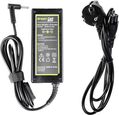 Green Cell AD49P Notebook-Netzteil 65W 19.5V 3.33A in Schwarz passend für HP mit Barrel-Stecker - Bild 1
