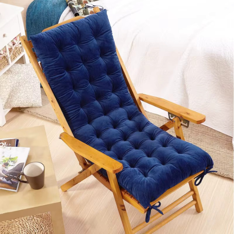 Inyahome Tatami-Kissen aus verdicktem Samt für Liegestühle und Schaukelstühle, rechteckig, Blau, Rot, Grau - Bild 4