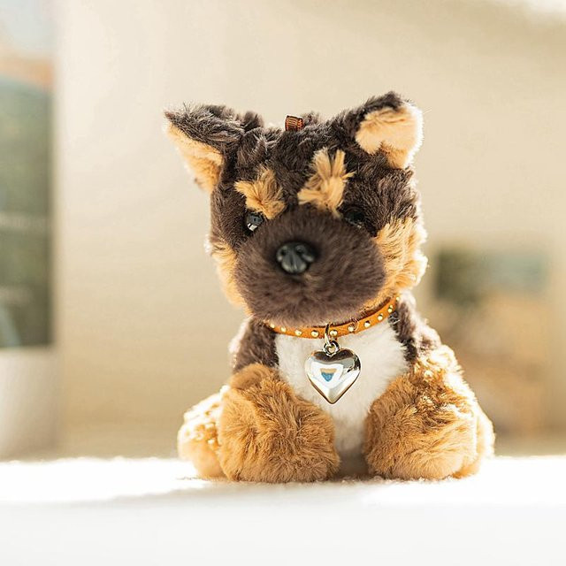 Yiran toy Mini Haustier Hund Plüschtier, Wolfshund Schnauzer Shiba Inu Beagle, 13cm - Bild 1