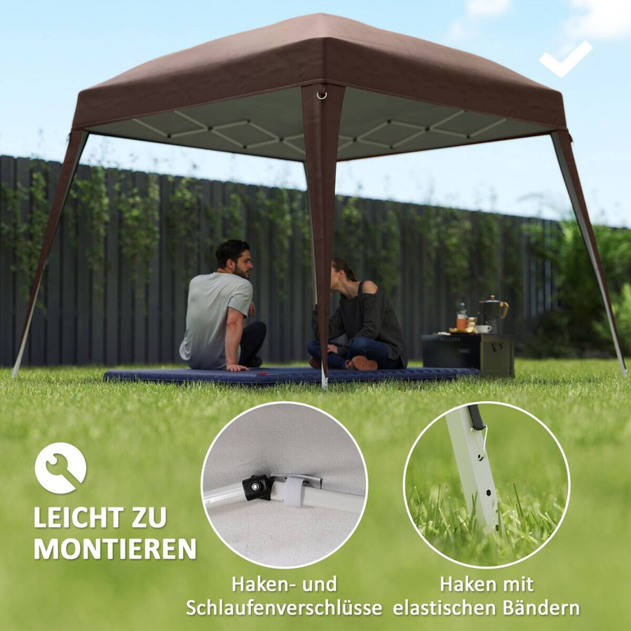 Outsunny Ersatzdach aus Polyester in Braun mit UPF 50+, B/H/L: 300 x 1 x 300 cm - Bild 4