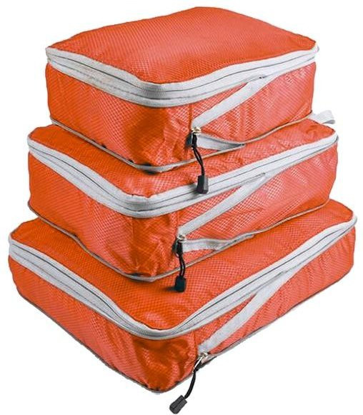 Rantion 3-teiliges Set Kompressionspackwürfel aus wasserdichtem Nylon in Orange Boho Berry - Bild 1