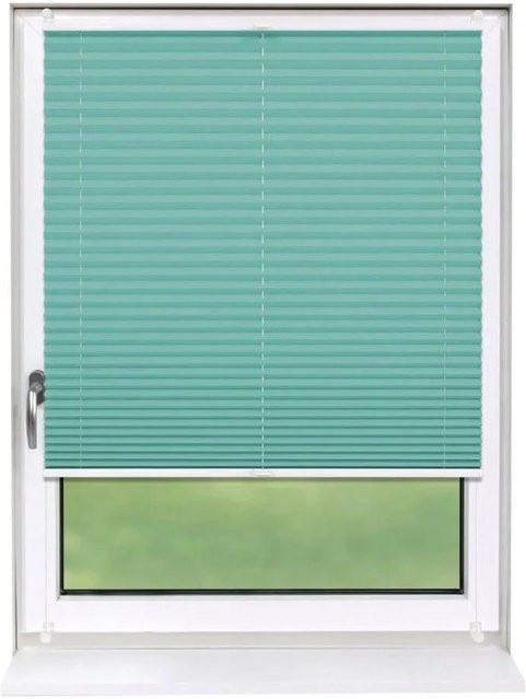 Deco-Raum Plissee Basic Klemmfix blickdicht Türkis B: 65 cm, H: 150 cm - Bild 1