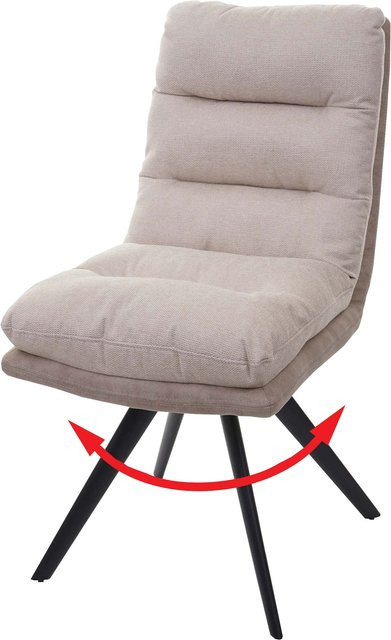 Drehbarer Esszimmerstuhl MCW-G66 in Beige mit Stoffbezug - Bild 1