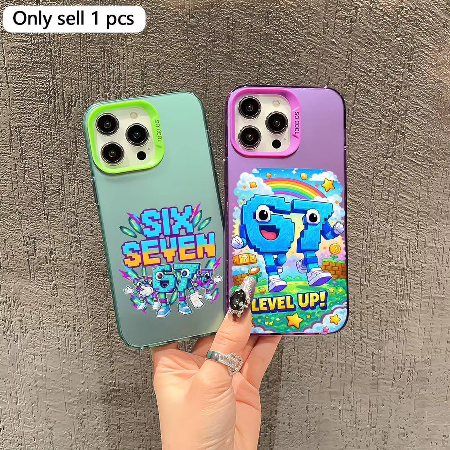S-Six Seven 67 Handyhülle aus metallischem TPU für iPhone 11 bis iPhone 17 Pro Max in Schwarz, schlanke und stoßfeste Schutzhülle - Bild 1