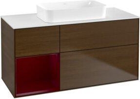 V&B Waschtischunterschrank Finion mit Regalfach links in Peony und Walnussfurnier, B/T: 120 x 60 cm - Bild 1