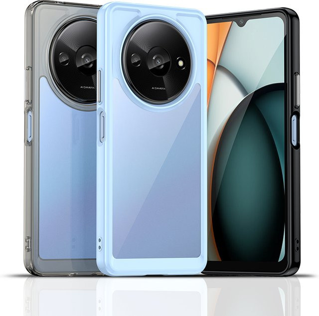 Bunte und transparente stoßfeste Schutzhülle für dein Redmi A3 in Blau und Multicolour - Bild 1