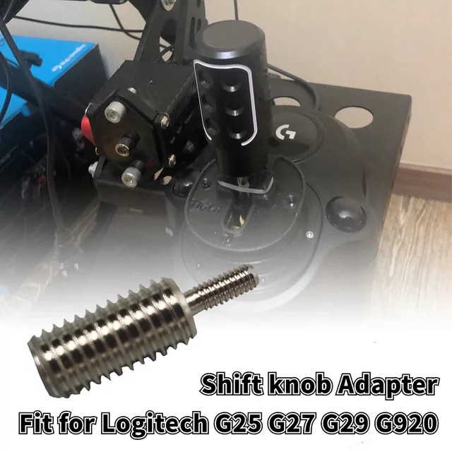 Aluminium Schalthebel Adapter 10x1,5 für Logitech G25 G27 G29 G920 Modifikation in Silber - Bild 1