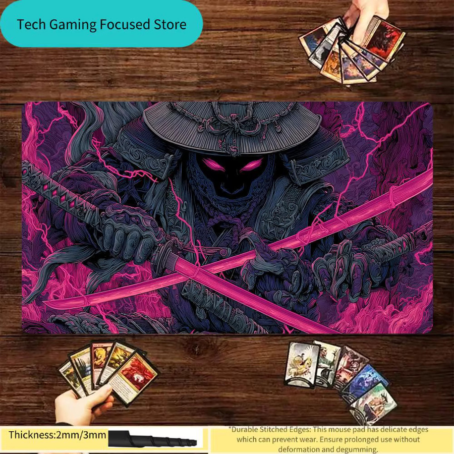Potdemiel MTG Playmat Eastern Samurai Aesthetic Illustration Gaming Mat, Mehrfarbig - Bild 1