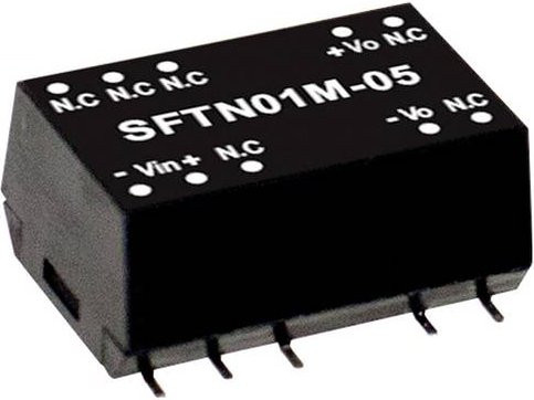 MEAN WELL SFTN01M-09 DC/DC-Wandler 12V auf 9V 1W Schwarz - Bild 1