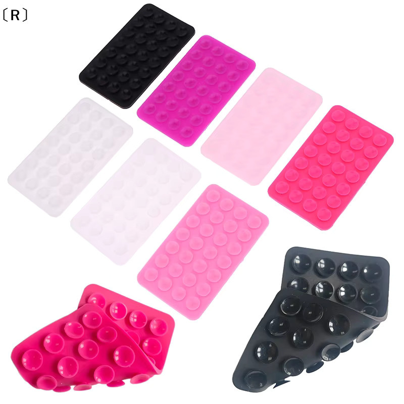 itariaR Selbstklebendes Saugnapf-Pad mit fester Unterlage, doppelseitiges Silikon-Saugnapf für die Handy-Befestigung, transparent - Bild 1