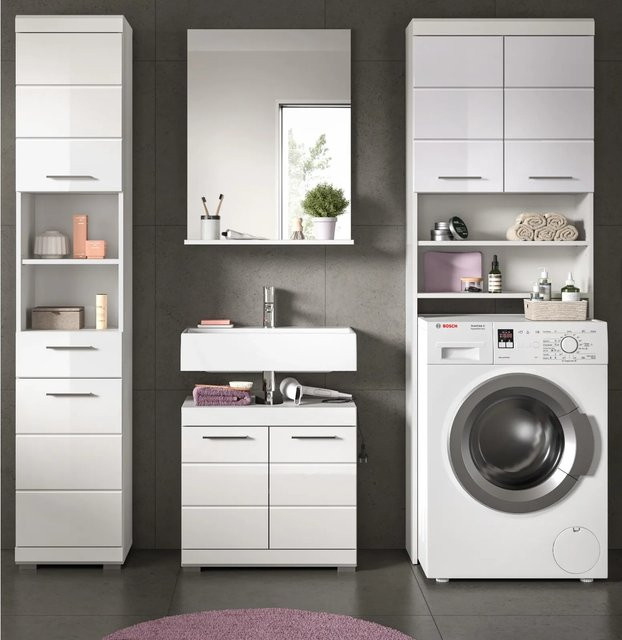 Inn.Furn Badmöbel Set Shawn 4-teilig in Weiß Hochglanz mit 190 cm Breite - Bild 1