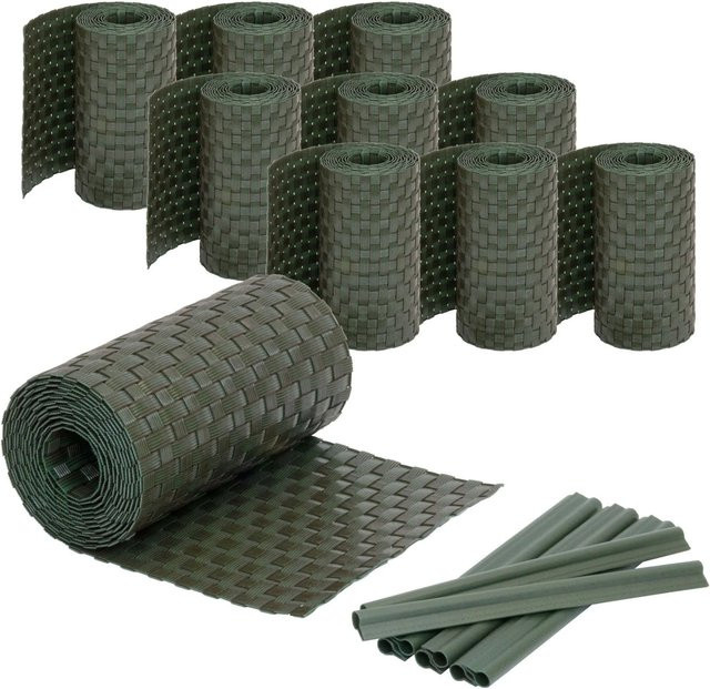 Jardinion Sichtschutzstreifen Grün inkl. Clips, 10 Stück, Breite: 19 cm, Länge: 250 cm, Dicke: 2,4 mm - Bild 1