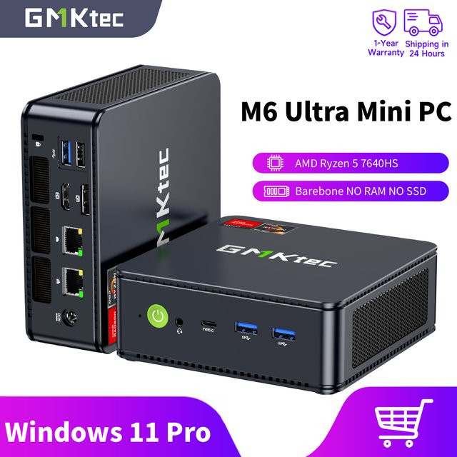 GMKtec M6 Ultra Mini-PC mit AMD Ryzen 5 7640HS, Windows 11 Pro, 2,5G Dual LAN, WiFi 6E und USB 4.0 - Bild 1