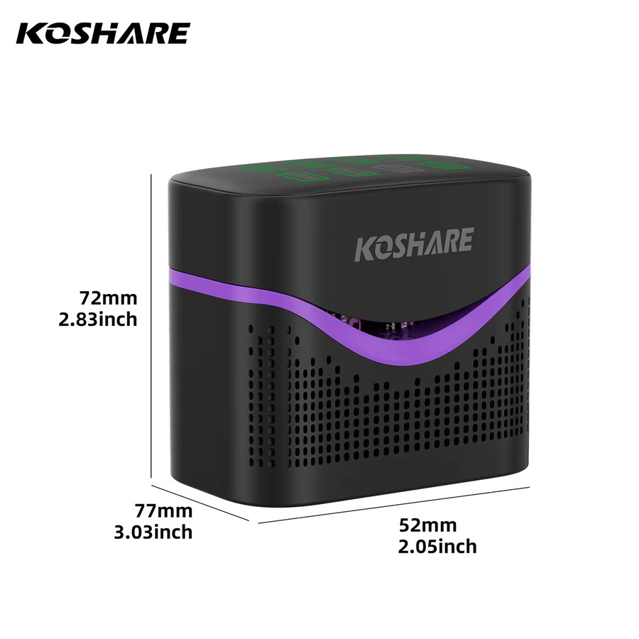 KOSHARE Smart LCD Li-Ionen-Akkuladegerät-Set mit AA und AAA Akkus in Schwarz, hohe Kapazität 4255mWh und 1100mWh - Bild 3
