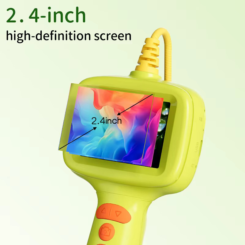 ILIHOME Kinderfreundliches Endoskop mit 2,4-Zoll-Bildschirm, tragbares Boreskop mit 8 mm Kamera, 8 LEDs und wasserdichter Videokamera - Bild 3