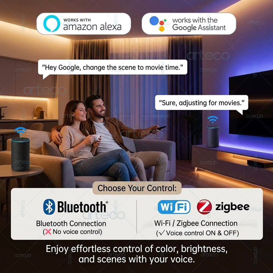 Tuya Smart LED-Glühbirne E27 RGBCW dimmbar mit WiFi Bluetooth Zigbee Kompatibel mit Alexa und Google Assistant - Bild 4