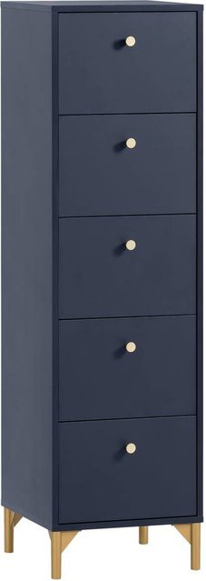 Kommode Alfa von Möbelpartner in Dunkelblau, B/H/T: 40,1 x 142 x 40,1 cm - Bild 1