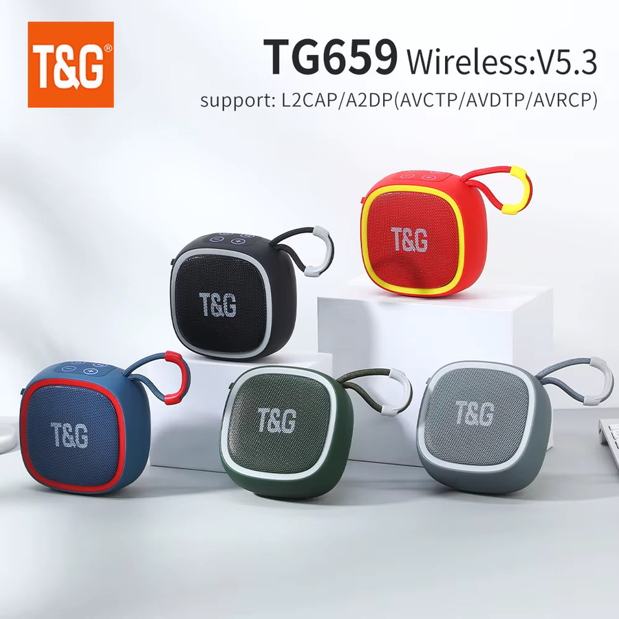 T&G Bluetooth Mini Lautsprecher TG659 Blau – Tragbarer TWS HIFI Sound Lautsprecher mit BT 5.3, Radio und TF-Kartenslot - Bild 2