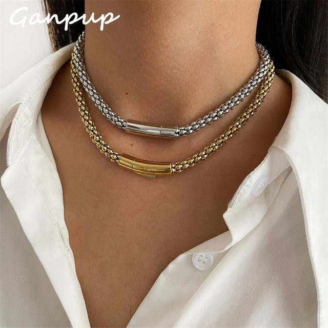 GANPUP Halskette Choker, Edelstahl, Bicolor, Damen - Bild 1