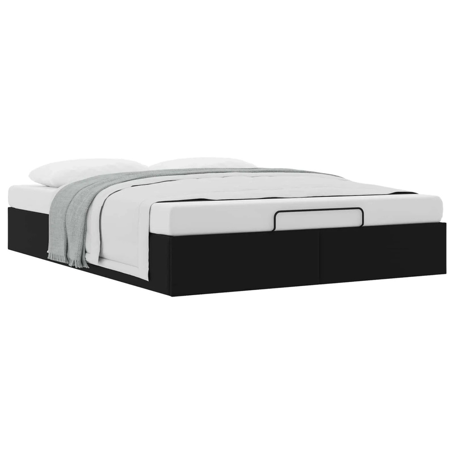 vidaXL Ottoman Bettgestell mit Lift-up-Funktion in Schwarz aus Kunstleder, B/T: 152 x 203 cm - Bild 2
