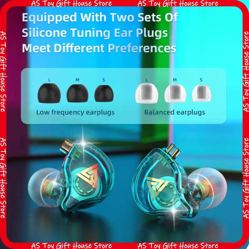 QKZ AK6 Plus In-Ear-Kopfhörer mit dynamischem Treiber und HiFi-Klangqualität in Transparent Blau - Bild 4