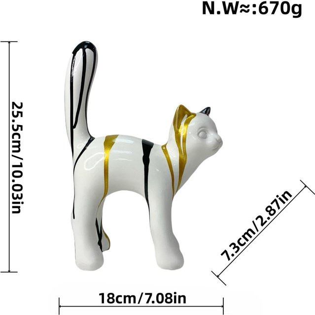 Moderne Katzen-Ornamente von Yiran Furniture aus Harz in Weiß zur Dekoration für dein Wohnzimmer - Bild 1