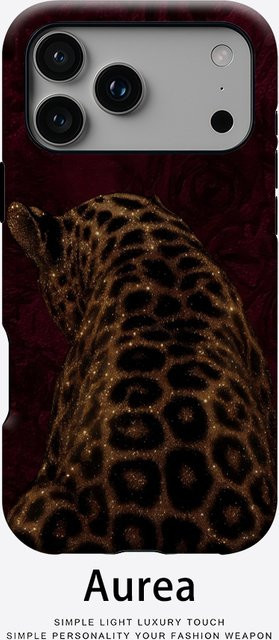 Potdemiel Magnetische Handyhülle mit Leoparden-Design in Gold für iPhone 18 17 16 15 14 13 Pro Max Plus Robuste Schutzhülle - Bild 1