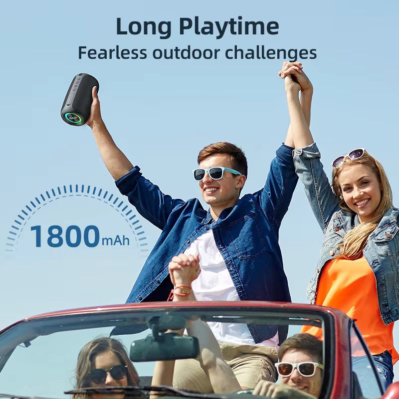 ZEALOT-M2 Tragbarer Bluetooth-Lautsprecher mit verbessertem Bass, Bluetooth 5.3, 10 Stunden Spielzeit, Schwarz - Bild 4