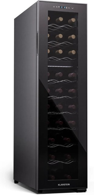 Klarstein Shiraz 27 Duo Weinkühlschrank Schwarz mit 2 Zonen, 83 l Fassungsvermögen für 27 Flaschen und Touch-Bedienung - Bild 1