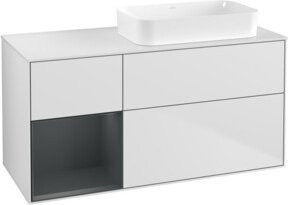 V&B Waschtischunterschrank Finion mit Wandbeleuchtung, Weiß lackiert, B/T/H: 120 x 60 x 60 cm - Bild 1