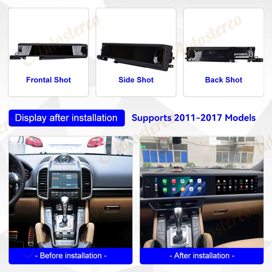 ZWNAV Dual-Screen Android Autoradio mit GPS-Navigation und CarPlay für Porsche Cayenne 958 in Schwarz - Bild 2