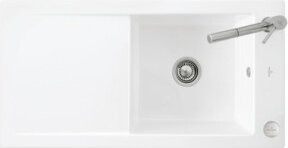 Villeroy & Boch Spüle Timeline 60 Flat bündig aus Keramik in Weiß mit Ablauggarnitur und Excenterbetätigung, Breite: 60 cm - Bild 1