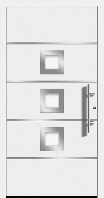Splendoor Moderno Aluminium-Haustür mit Glaseinsatz, Weiß, Anschlag Rechts, B: 110 cm, H: 210 cm - Bild 1