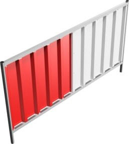 Schake Mobilzaun Trapez Site Fence aus Stahl in Rot/Weiß, Höhe: 1,2 m - Bild 1