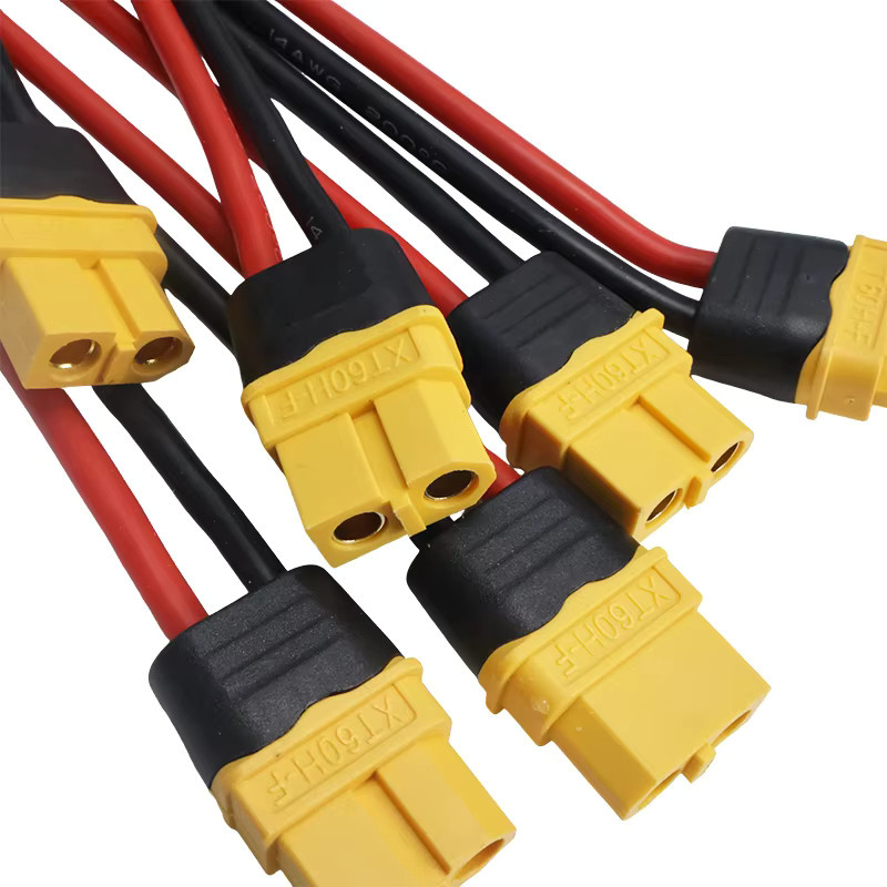 6er Set XT60H Stecker Set mit 14 AWG Silikondraht in Gelb für RC Lipo Batterie und FPV Drone Upgrade - Bild 4