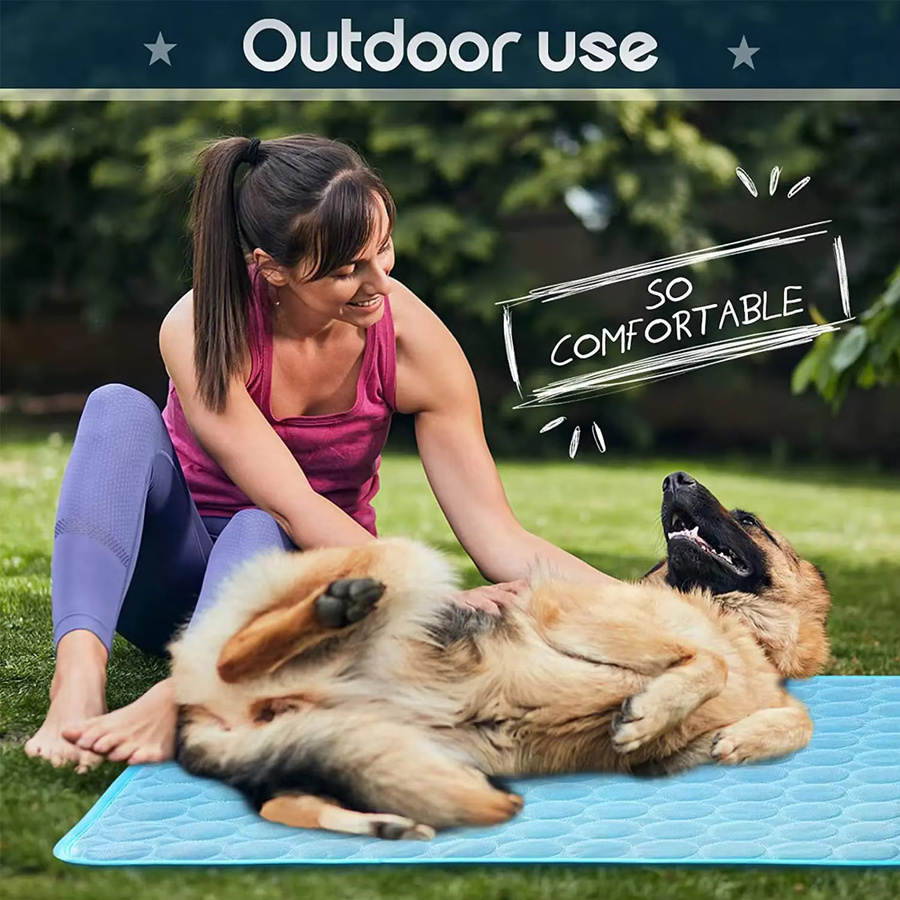 NOMOR Hunde-Kühlmatte in Blau, atmungsaktive selbstkühlende Decke für Hunde und Katzen - Bild 3