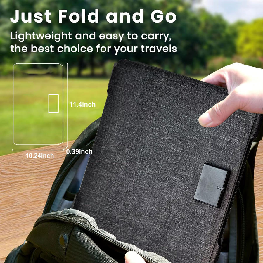 JINGYANGPV 35W Faltbares Monokristallines Solarpanel in Schwarz, Tragbares Mini-Solarladegerät mit Mehrfachausgang für Handy und Powerbank, Ideal für Camping, Wandern und Outdoor-Reisen - Bild 6