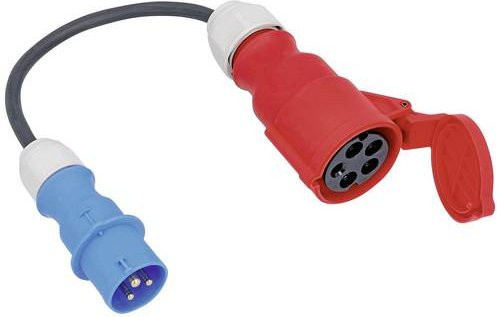 AS Schwabe 61374 Strom Adapterkabel 16A Schwarz H07RN-F 3G 2,5mm² 0,3m - Bild 1