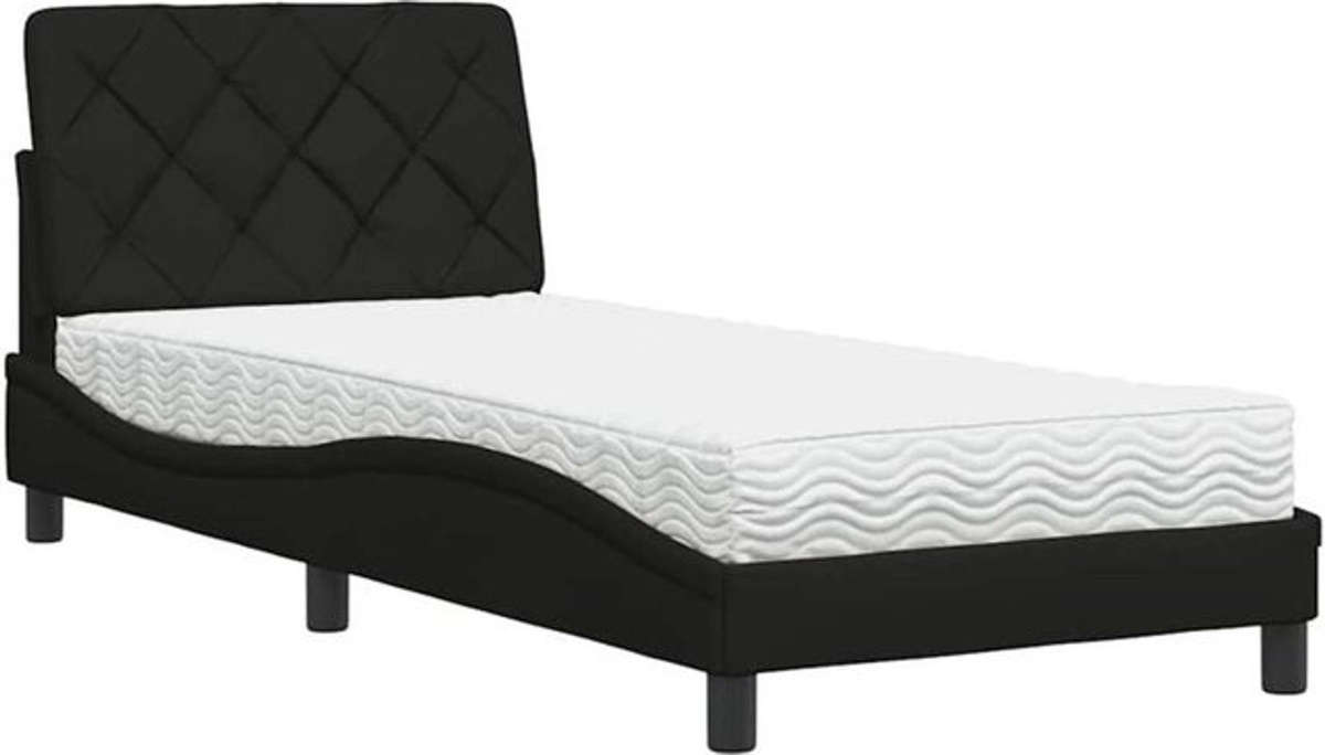 Polsterbett mit Matratze von vidaxl in Schwarz aus Stoff und Metall, B/T/H: 80 x 200 cm - Bild 1